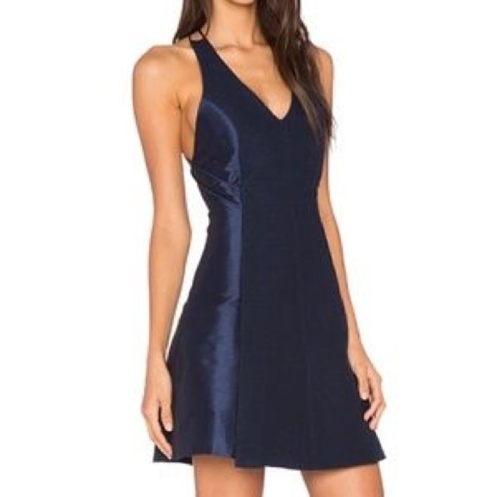 Vivian Chan Stephanie Navy A-Line Dress